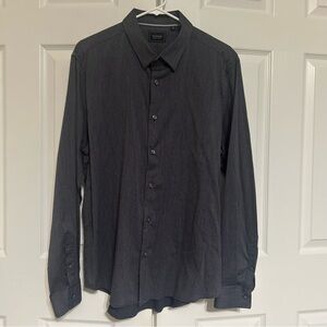 7 Diamonds Men’s Melange Stretch Long Sleeve Button Up Shirt Size XL Dark Blue